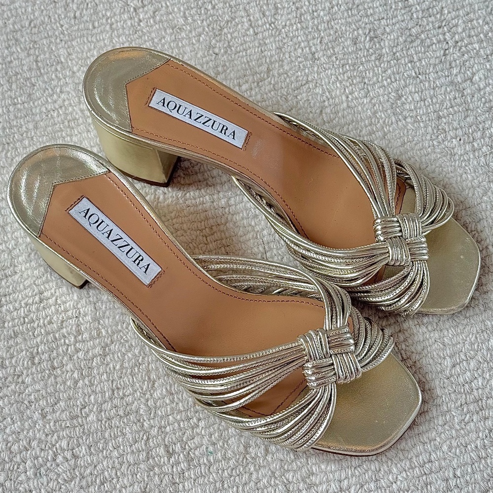 AQUAZZURA Club 50 Leather Sandals - EU 37 - Picture 4 of 14